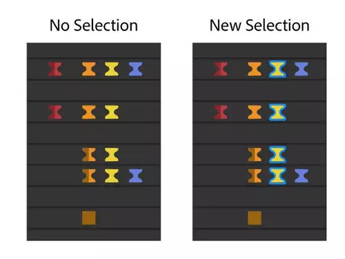 Example of colored keyframes 