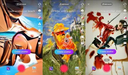 Images generated with offensive text prompts 