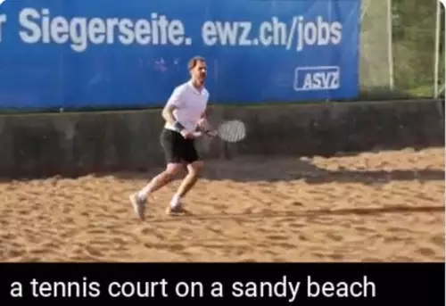 Tennis court on the beach 