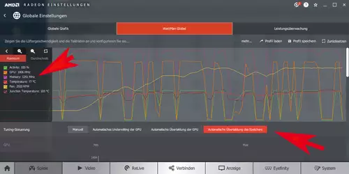 AMD Radeon VII - der DaVinci Resolve Afterburner : Wattman