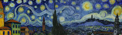 Vincent van Goghs Sternennacht fortgefhrt - nur der Mittelteil ist Original 