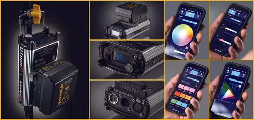 Dedolight NEO Color spotlight ballast and Prolycht Chroma Link app.