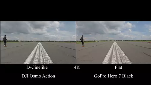 Vergleich: DJI Osmo Action vs GoPro Hero 7 Black - wer baut die beste Action Camera? Teil 2 - inkl. Fazit : DJI DCinelikevsGoProFlat