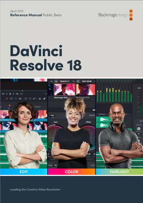 Manual for Blackmagic DaVinci Resolve 18.
