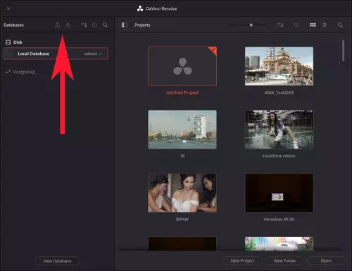 Tricks zur Beta-Installation von DaVinci Resolve : Datenbank sichern