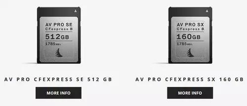 Angelbird 160 GB AV PRO SX und 512 GB AV PRO SE CFexpress Typ B Speicherkarten 