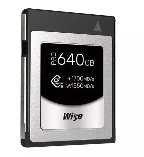 Wise CFexpress Type B PRO memory cards.