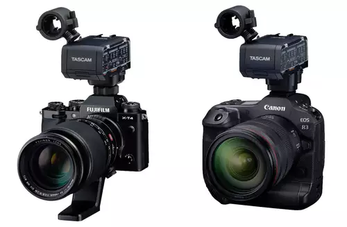 Tascam bringt XLR-Blitzschuh-Adapter fr Canon, Nikon und Fujifilm DSLMs 