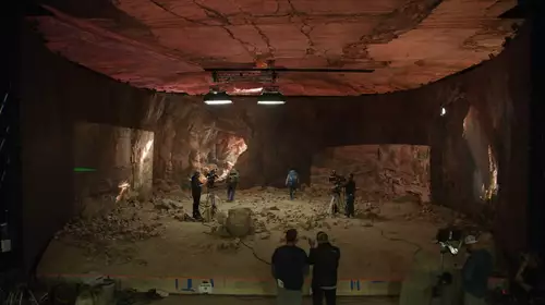 Film set of a virtual production.