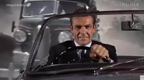 Verfolgungsjagd per Rckprojektion im James Bond Film "Dr No" 