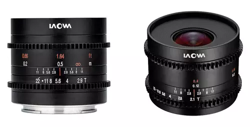 Links das Laowa 9mm T2.9 Zero-D Cine, rechts das Laowa 7.5mm T2.1 MFT Cine 