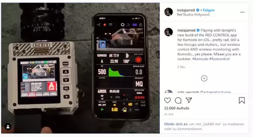 RED Komodo Remote Control via RED Control App