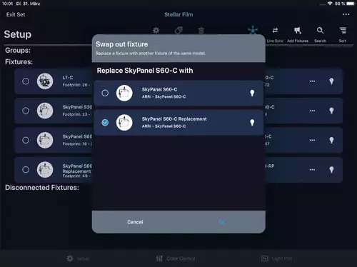 ARRI Stellar 2 Exchange of lights 