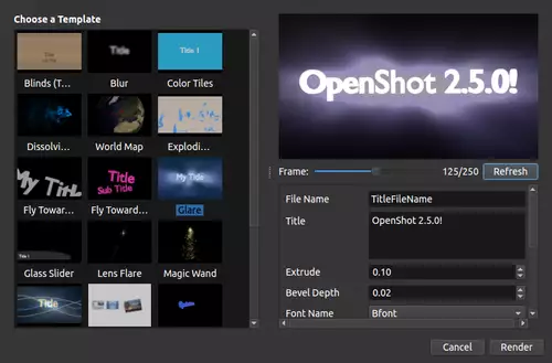 OpenShot Blender Support