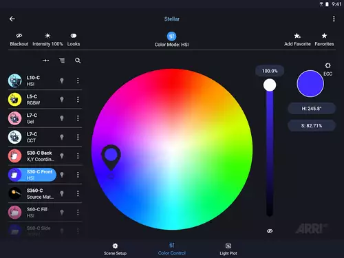 ARRI Stellar auf dem Tablet 