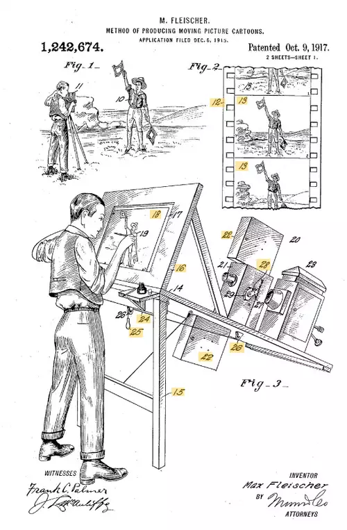 Max Fleichers Rotoscoping Patent 1917