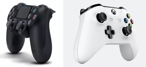 Sony PS4 DualShock (links) oder Microsoft Xbox Controller (rechts) als Gimbal-Controller 