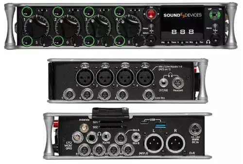 Sound Devices 888 von vorne, links und rechts 