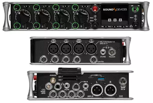Sound Devices 888 from front, left and right 