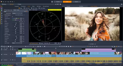 Pinnacle Studio 23 Ultimate mit selektivem Vectorscope 