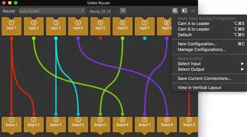 Routing in Pomfort Livegrade Studio 