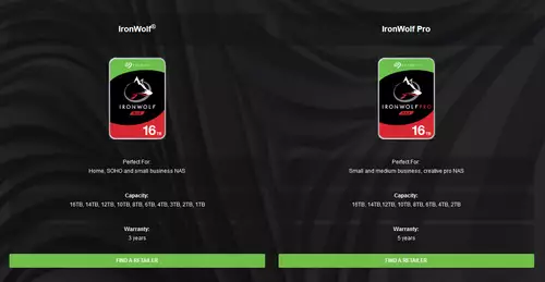 Seagate Ironwolf 16TB models 