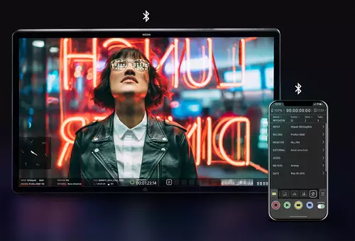 Die Atomos Neon HDR Cinema Monitor-Recorder werden ber Bluetooth bedient 