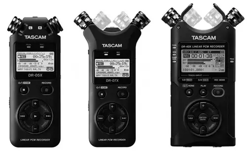 Tascam DR-05X, DR-07X and DR-40X Fieldrecoder 