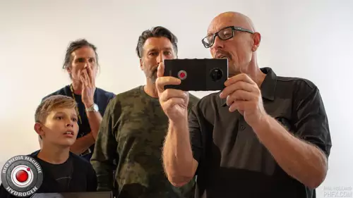 Jim, Jannard handing over a RED Hydrogen One Houdini