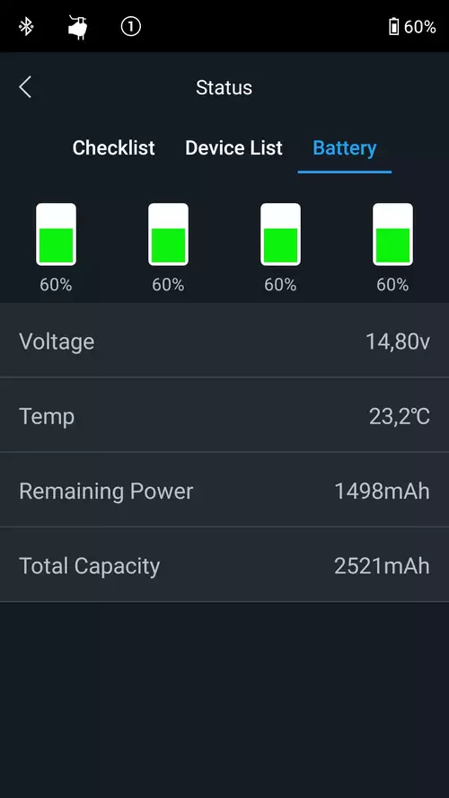 Ronin-S Batteriestatus nach knapp 8 h On/Off Betrieb