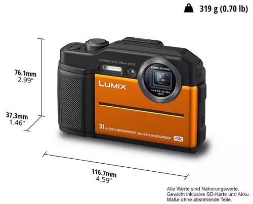 Panasonic LUMIX FT7: 4K Tough-Kamera mit 31 m Tauchtiefe und integriertem Sucher