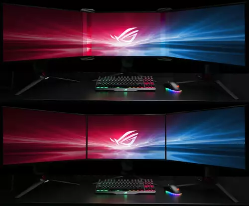 Multi-Monitor-Setup mit und ohne Rand per Asus Bezel-free Kit 