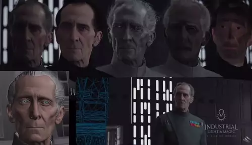 Die CGI Version von Grand Moff Tarkin aus Star Wars 