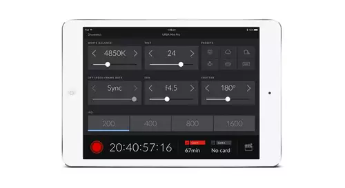 URSA Mini Pro mit Fernsteuer App per iPad 