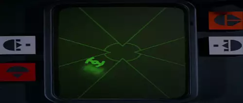 UI-Design im alten Star Wars A new Hope - TIE Fighter im Fadenkreuz