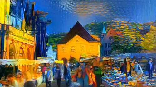 Der Freiburger Mnsterplatz im Stile von Vincent van Gogh 