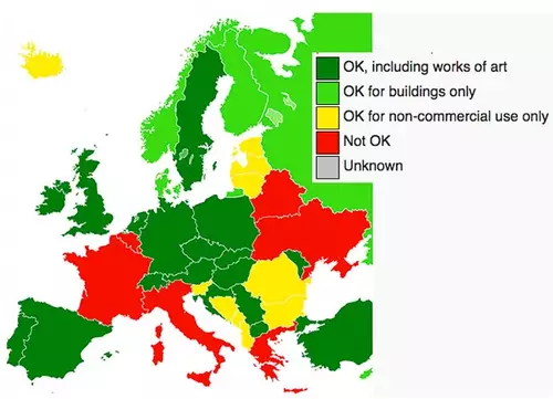 Übersicht der rechtlichen Lage der Panoramafreiheit in Europa
