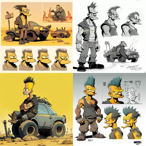 Mad Max im Stile der Simpsons von Midjourney genreriert