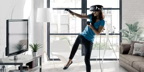 VR Gaming im Wohnzimmer braucht viel Platz und (noch) Kabel