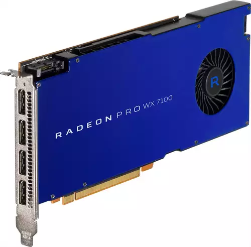 Die AMD Radeon Pro WX7100 kommt schlank und elegant daher...  