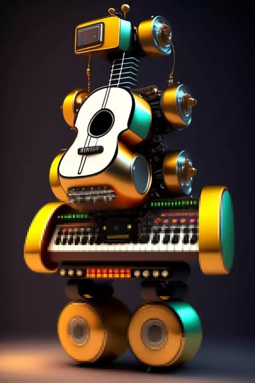 Robot Musiker - imaginiert von Stable Diffusion 