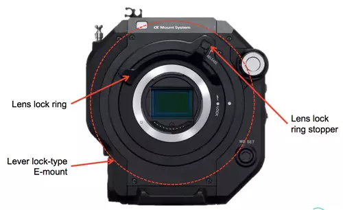 Neuer E-mount Lock Lever Type an der Sony FS7 II
