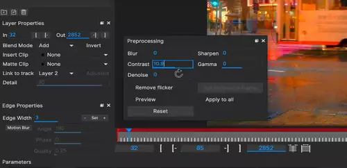 Preprocessing Tool in Mocha Pro 2022.5 