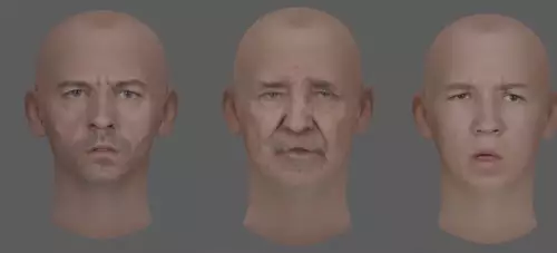 Digitales Gesichtsmodell zum anpassen der Gesichtszge 