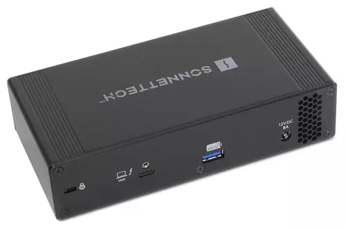 Sonnet Echo Dual NVMe Thunderbolt Dock back panel. 