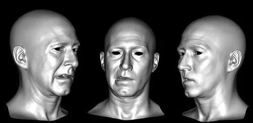 CGI 3D-Gesichtsmodell ohne Haare, Augen und Mund 