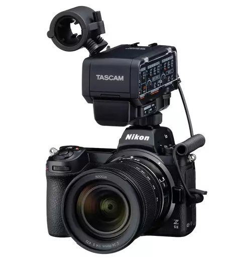Tascam bringt XLR-Blitzschuh-Adapter fr Canon, Nikon und Fujifilm DSLMs 