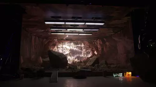 Movie set of a virtual production