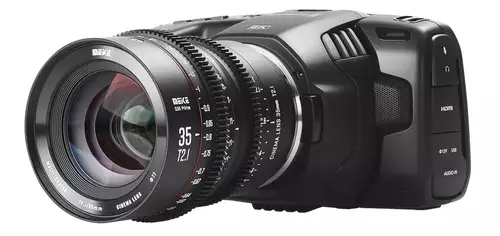 Meike Prime 35mm T2.1 fr Super 35 an der Blackmagic Pocket Cinema Camera 6K 
