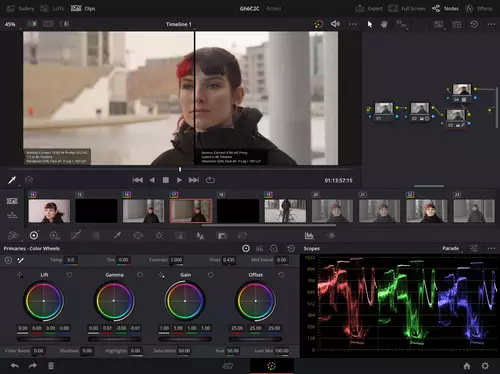 Gelungene Bedienung der Colorwheels mit dem Apple Pencil